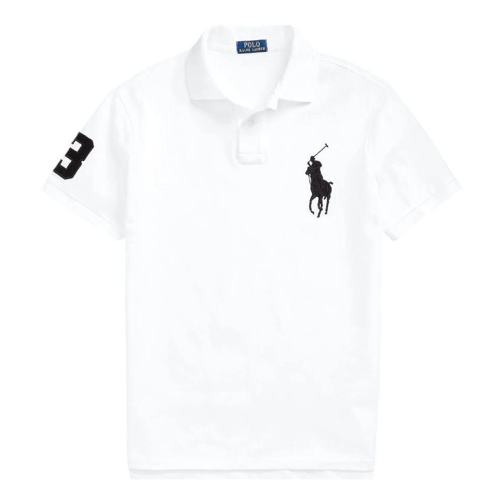 Ralph Lauren Men's White Polo Shirts, M, Big Pony Mesh Polo