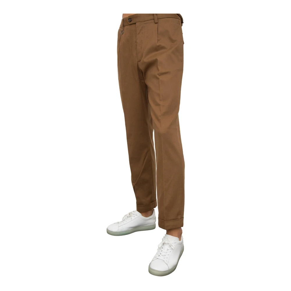 Paolo Pecora Bruine Stoffen Broek Brown Heren