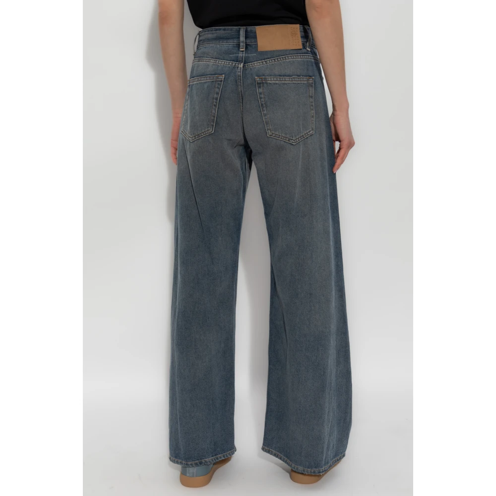 MM6 Maison Margiela Vintage-Effect Jeans Blue Dames
