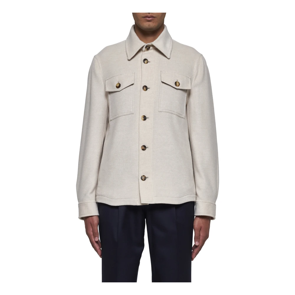 BRUNELLO CUCINELLI Elegante Wollen Jassen Beige Heren