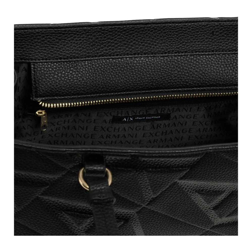 Armani Exchange Tote Bag met Logoprint en Verstelbare Riemen Black Dames