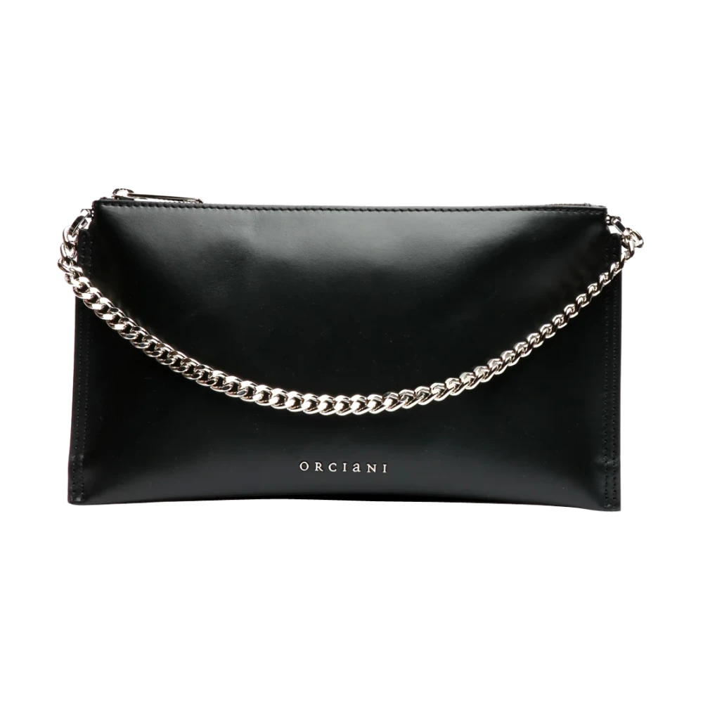 Orciani Zachte Leren Tas Black Dames