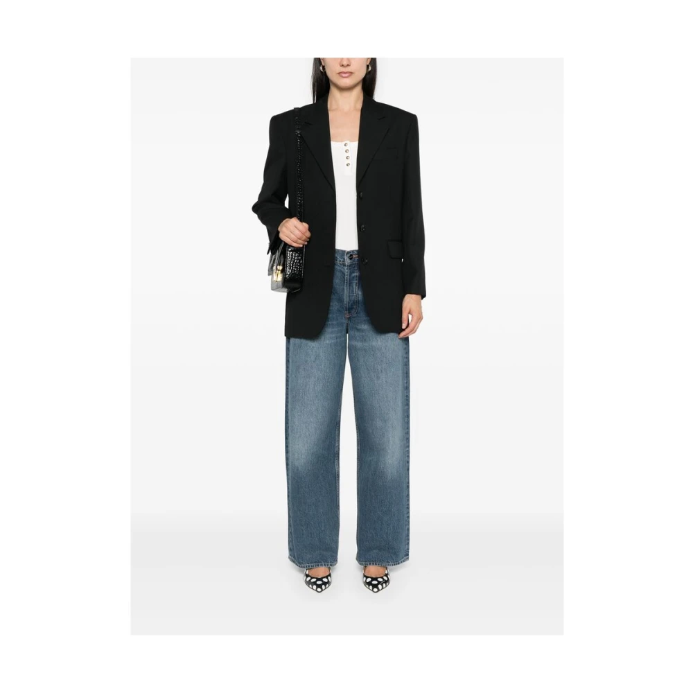 Anine Bing Wide Leg Denim Jeans Blue Dames
