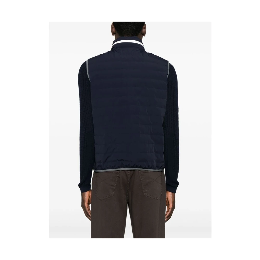 BRUNELLO CUCINELLI Navy Blauw Mouwloos Rits Vest Blue Heren