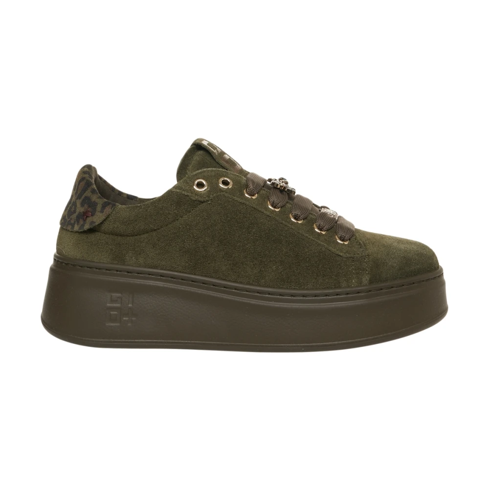 Gio+ Groene Sneakers met Dierenprint Dames Schoenen
