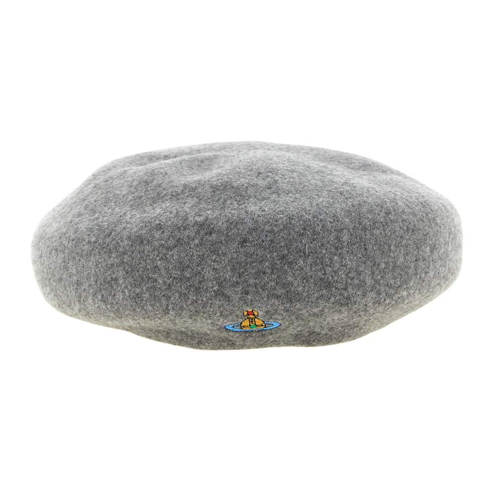 Vivienne Westwood , Accessories, Female, Gray, S/M, Wool Orb Embroidered Beret