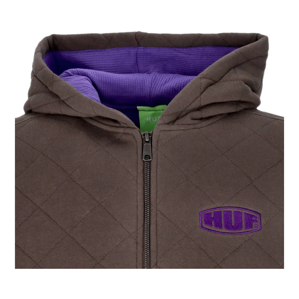 HUF Gewatteerde Rits Hoodie met Thermische Voering Brown Heren