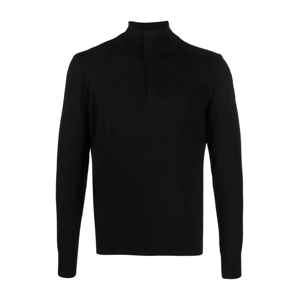 PAUL & SHARK Zwarte Wollen Rits Trui Sweater Black Heren