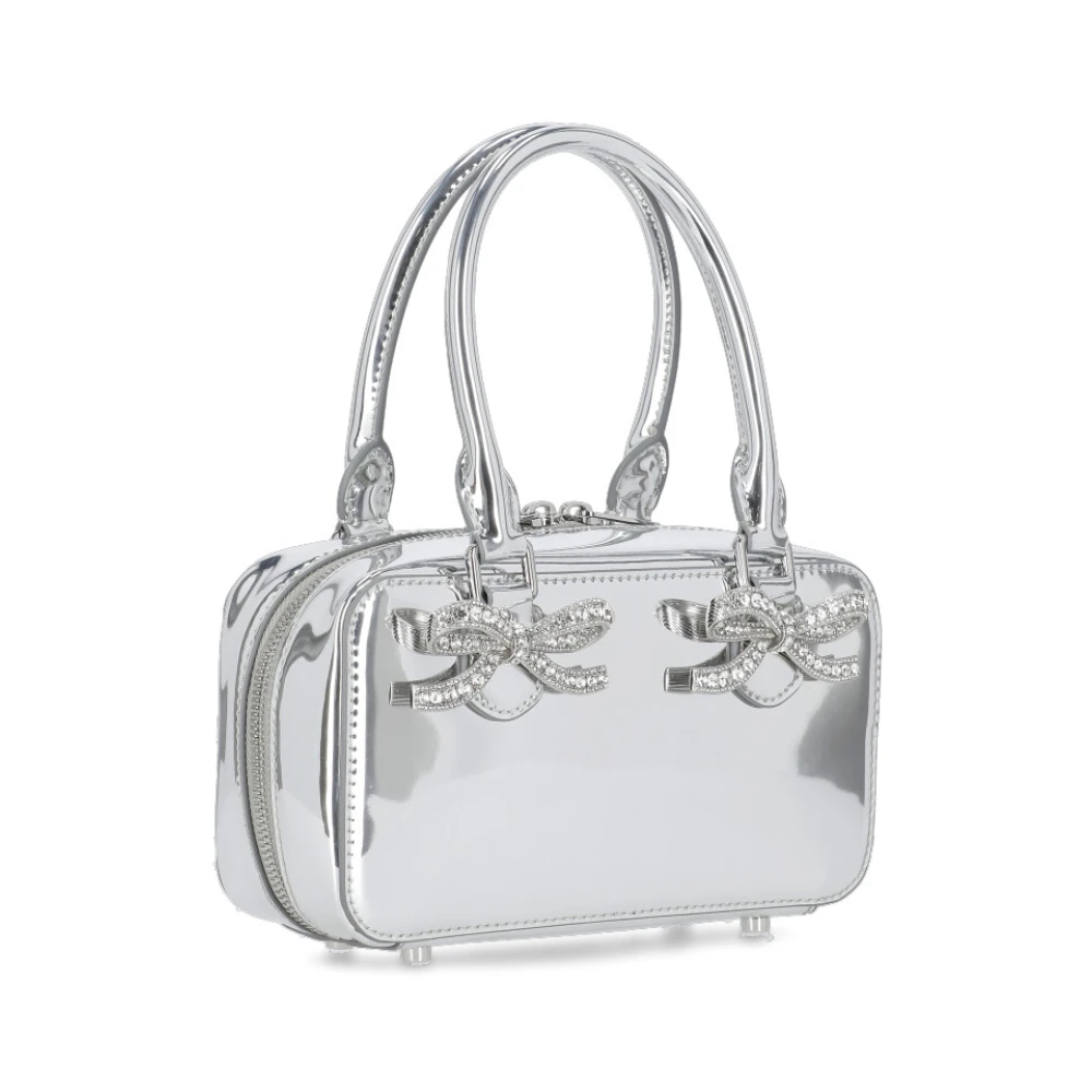 Self Portrait Zilveren Leren Handtas met Juwelen Gray Dames