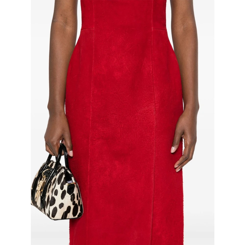 alexander mcqueen Rode Bandeau Stijl Strapless Jurk Red Dames