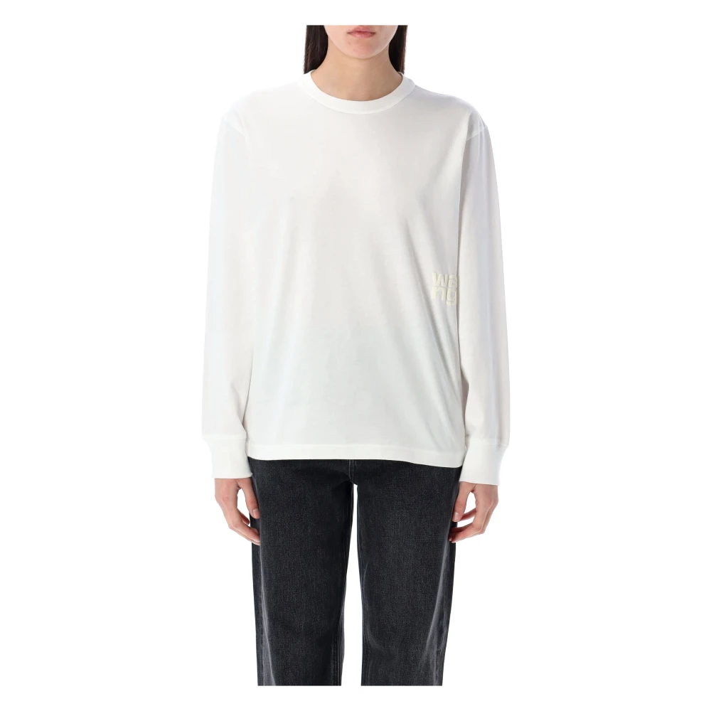 T by Alexander Wang Essentiële longsleeve T-shirt White Dames