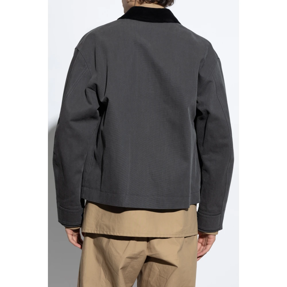 Burberry Jas met Corduroy Kraag Gray Heren