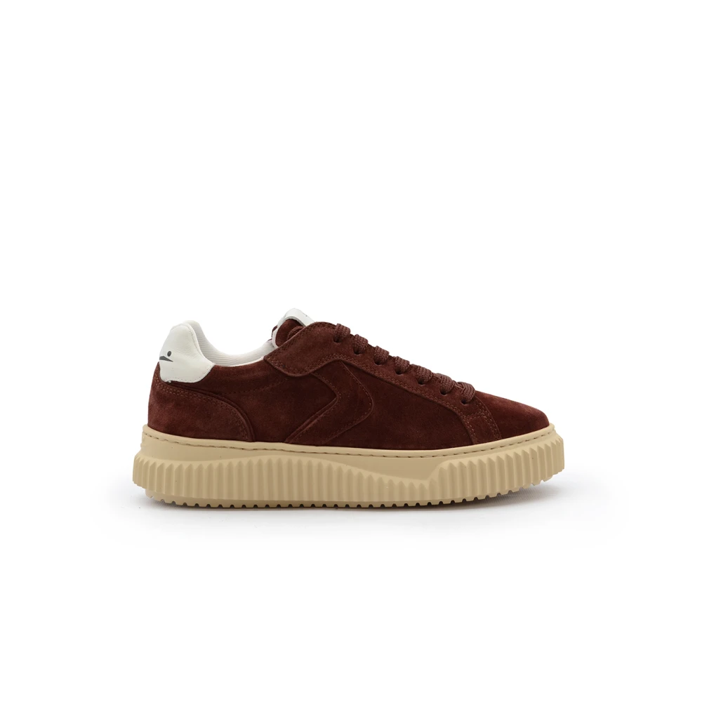 Voile Blanche Suède Sneakers Vintage Stijl Dames Schoenen Rood