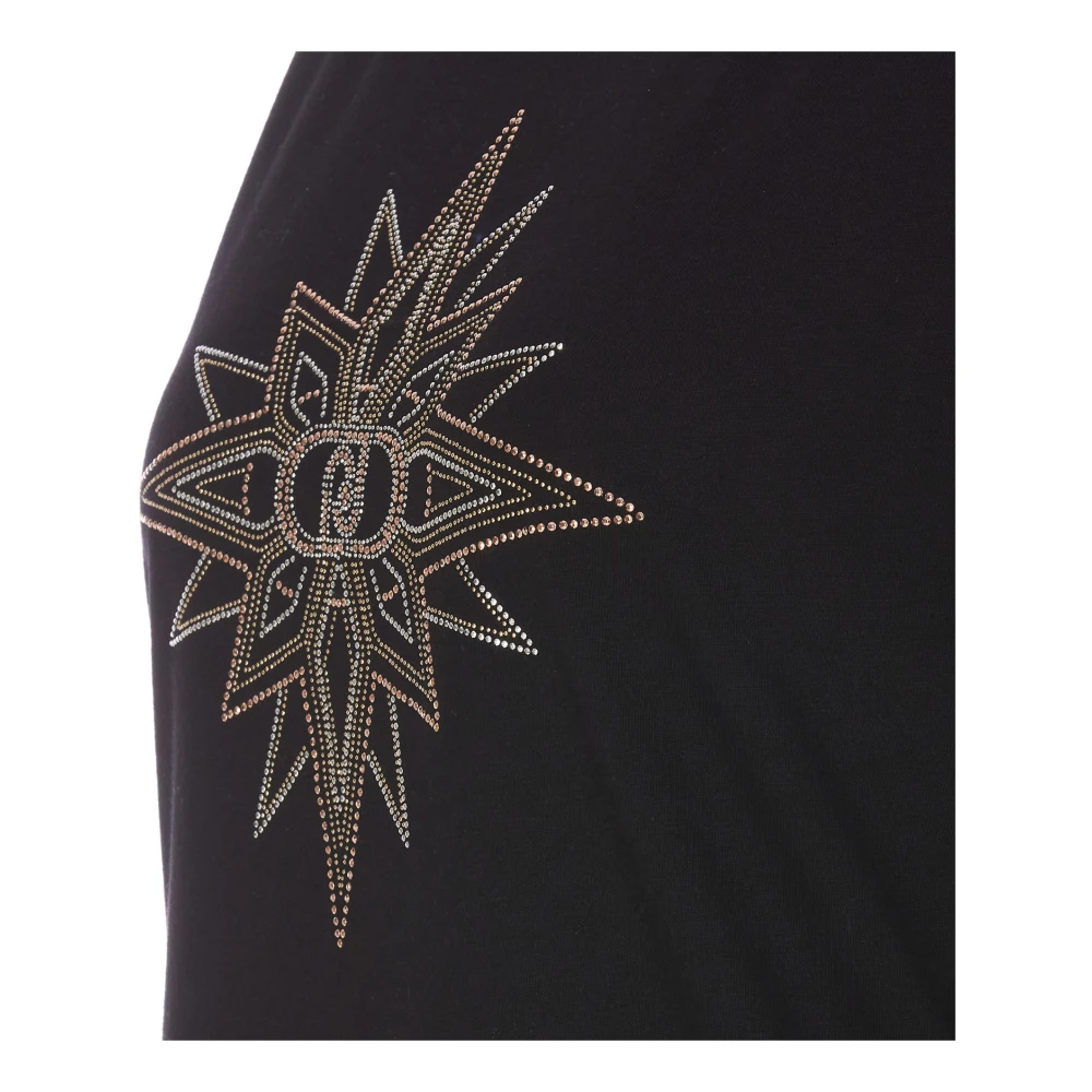 Liu Jo Zwart T-shirt met Strass-details Black Dames
