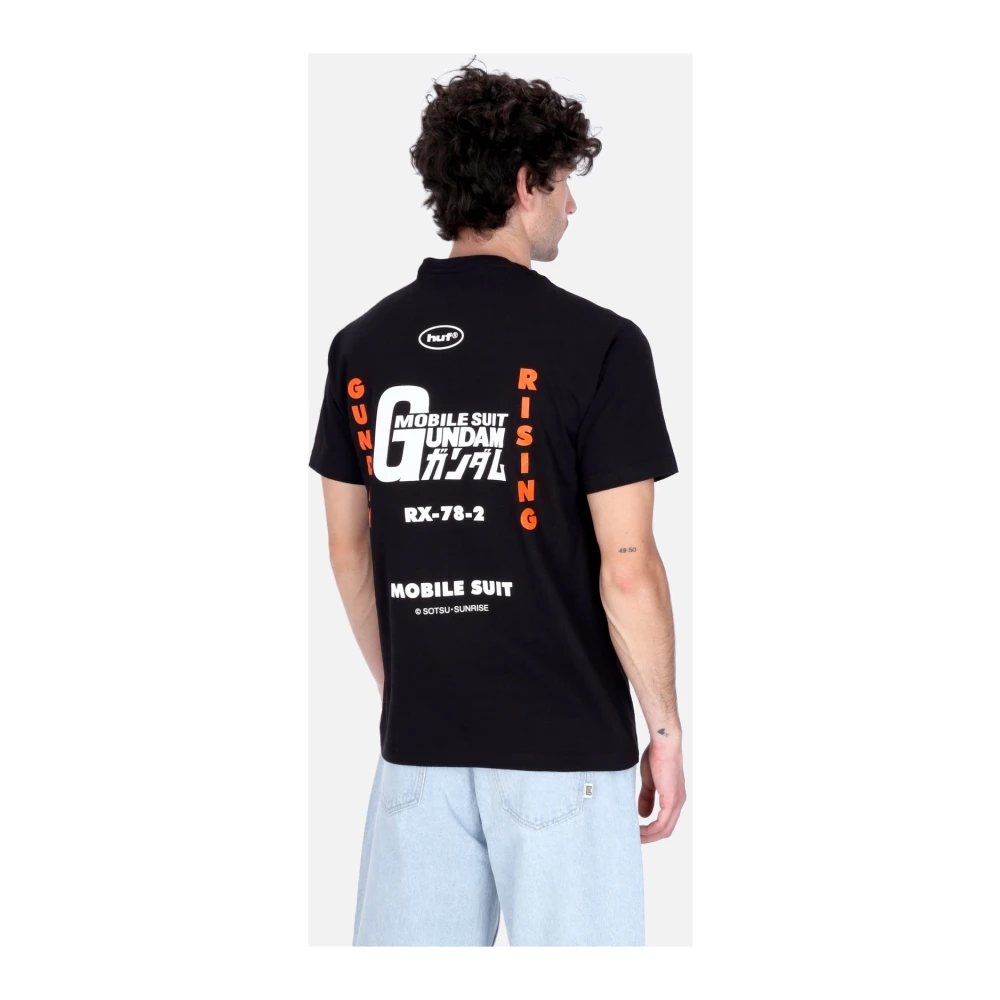 HUF Rising Tee X Gundam Zwart T-shirt Black Heren