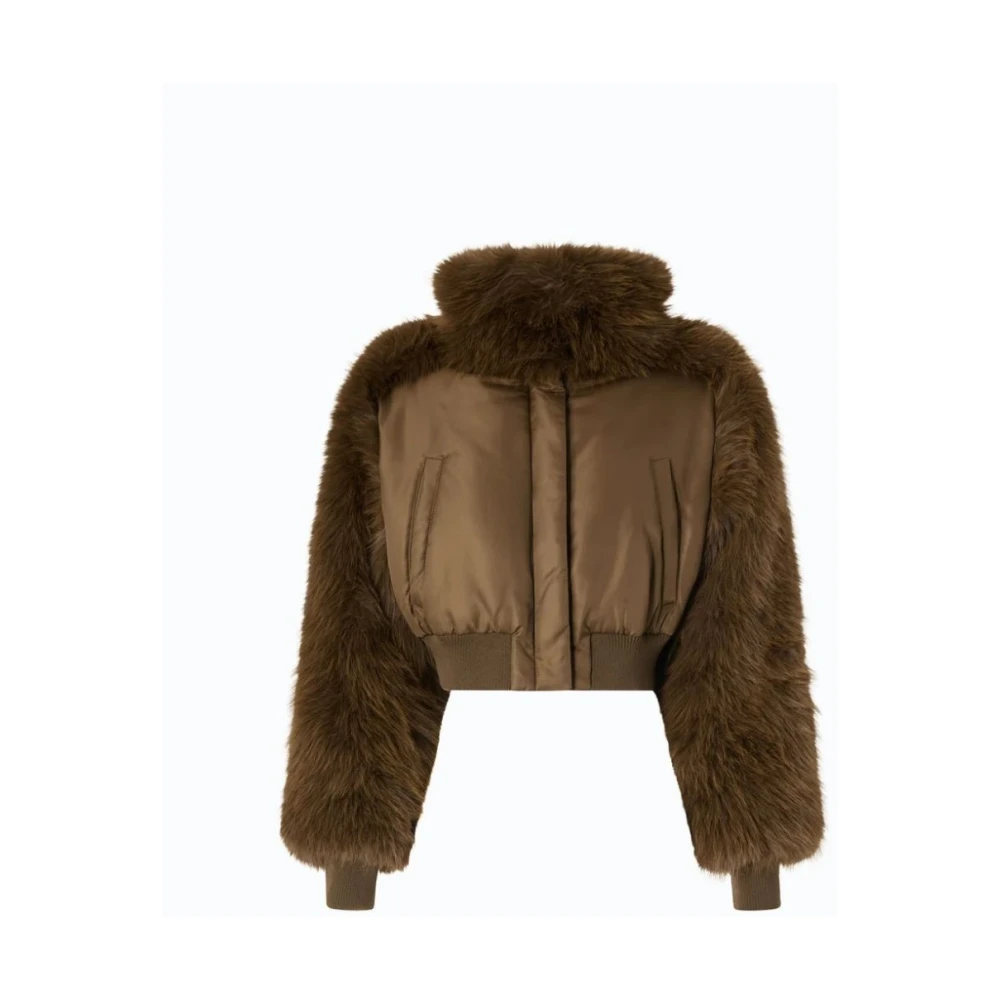 Pinko Faux Fur & Shearling Jackets - Female - Faux Fur & Shearling Jackets - Brown - Xs - Jackets