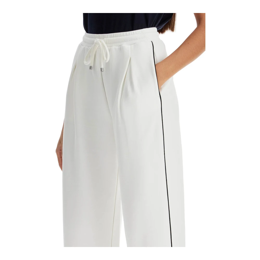 Max Mara 'Curve' Sportieve Joggers met Contrasterende Piping White Dames