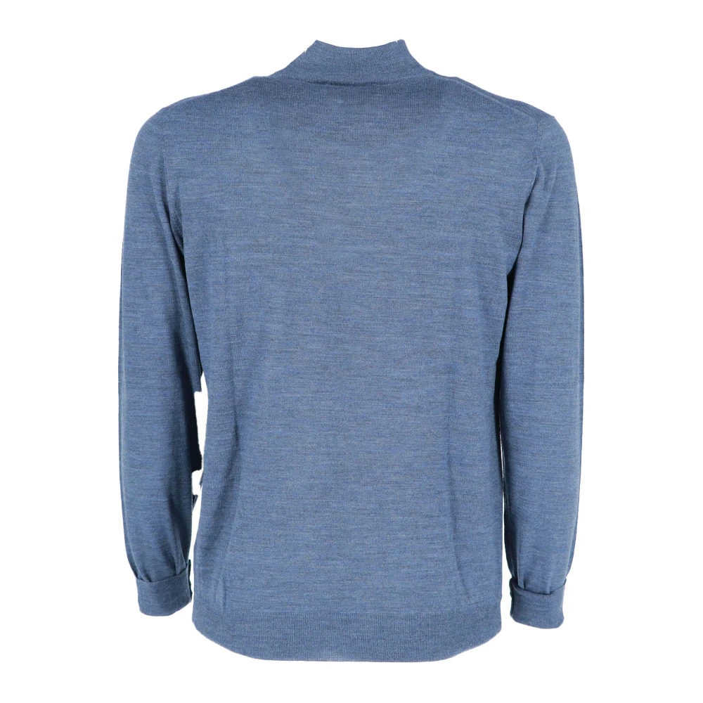 Fedeli Stijlvolle Highneck Sweater Blue Heren