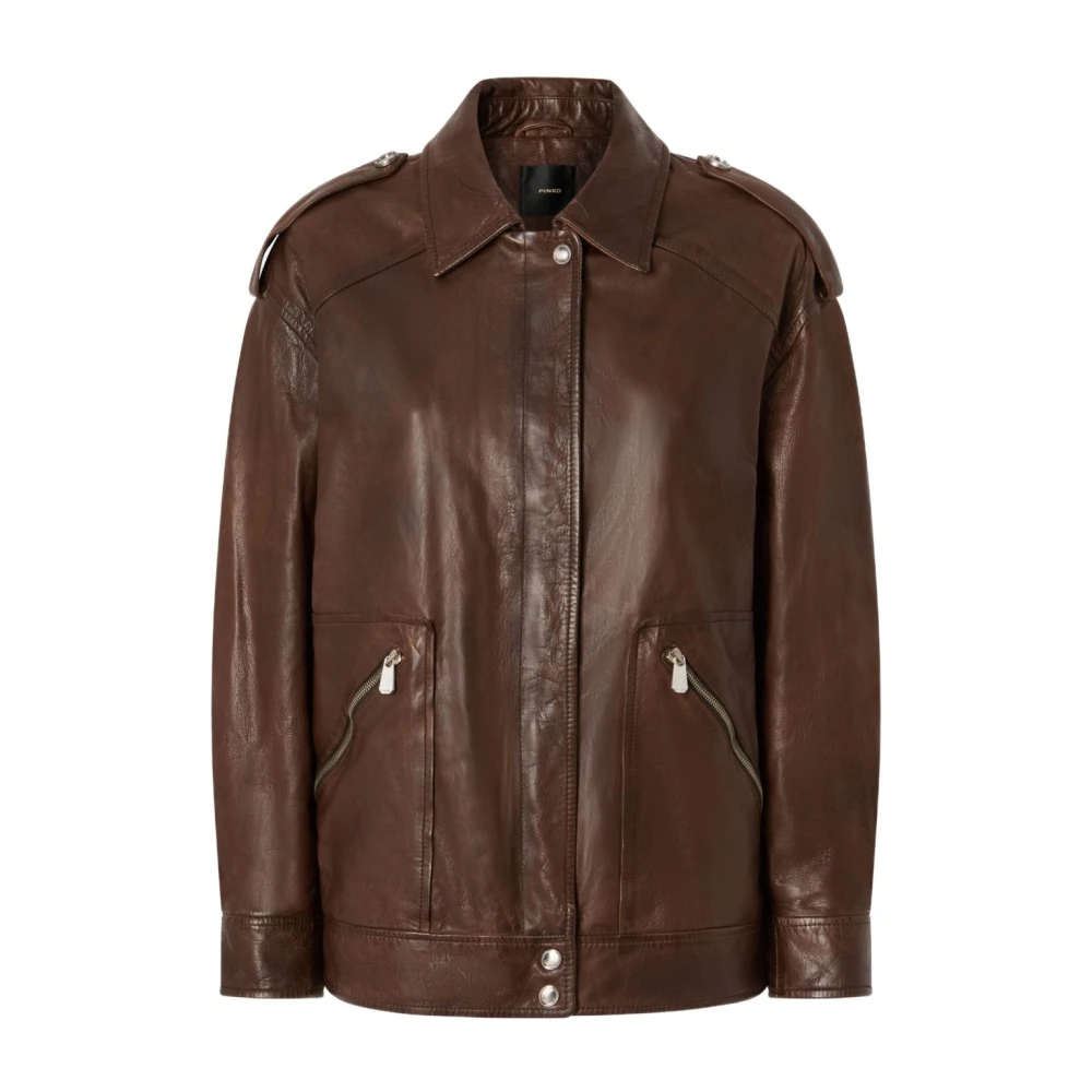 Jackets > Leather Jackets - - Pinko - Modalova