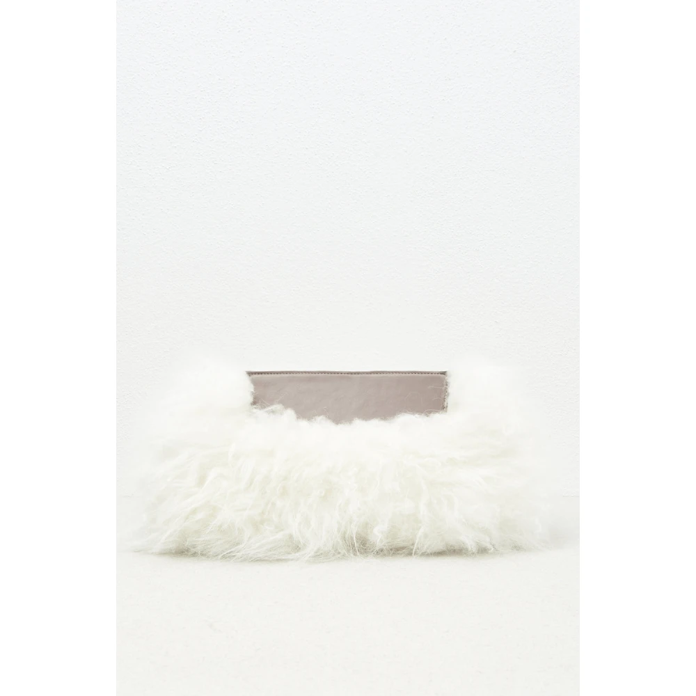 PESERICO Echte bont- en echt leren clutch tas White Dames
