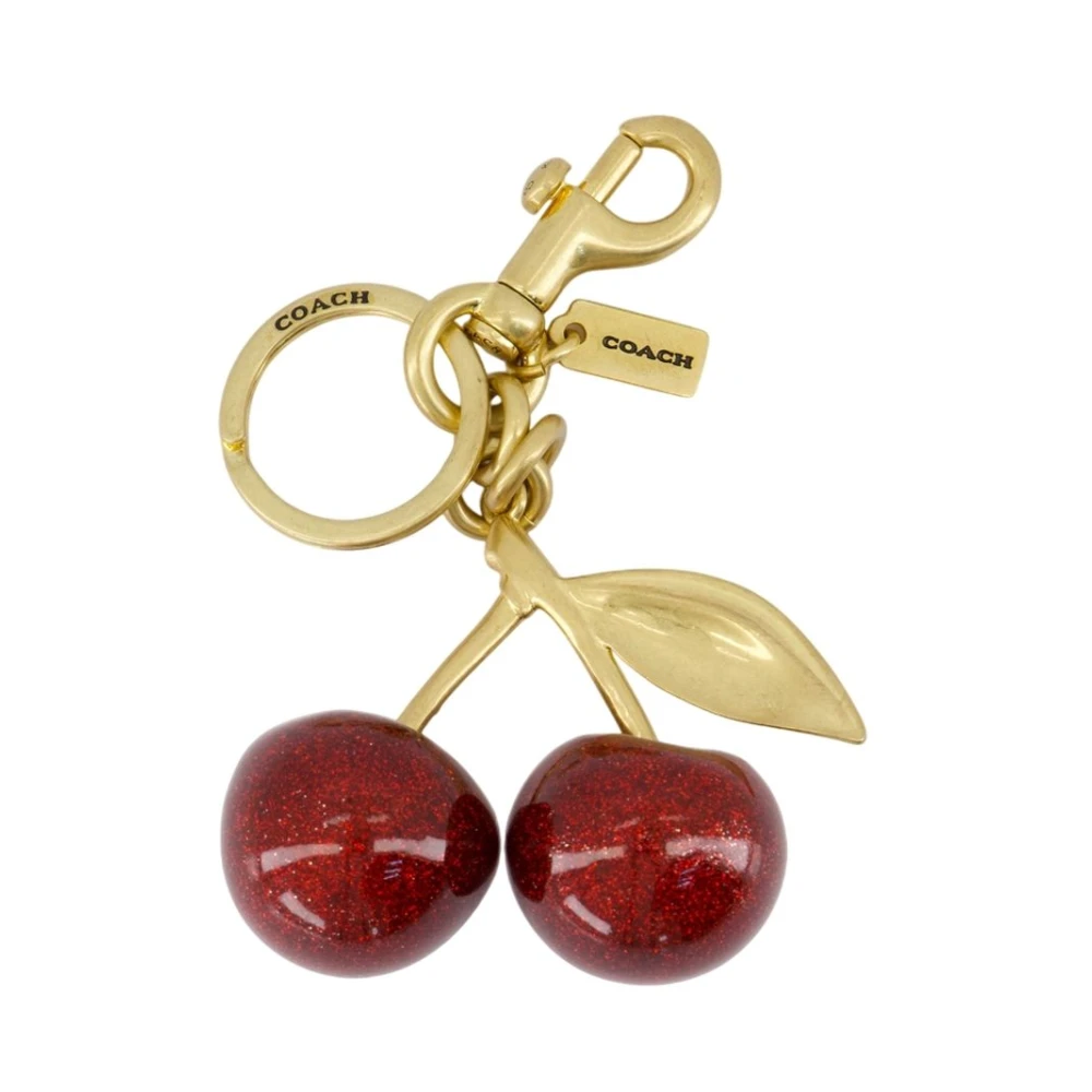 Coach, Accessoires , Dames, Rood, ONE Size, Rode Kersen Sleutelhanger Acetaat Hars