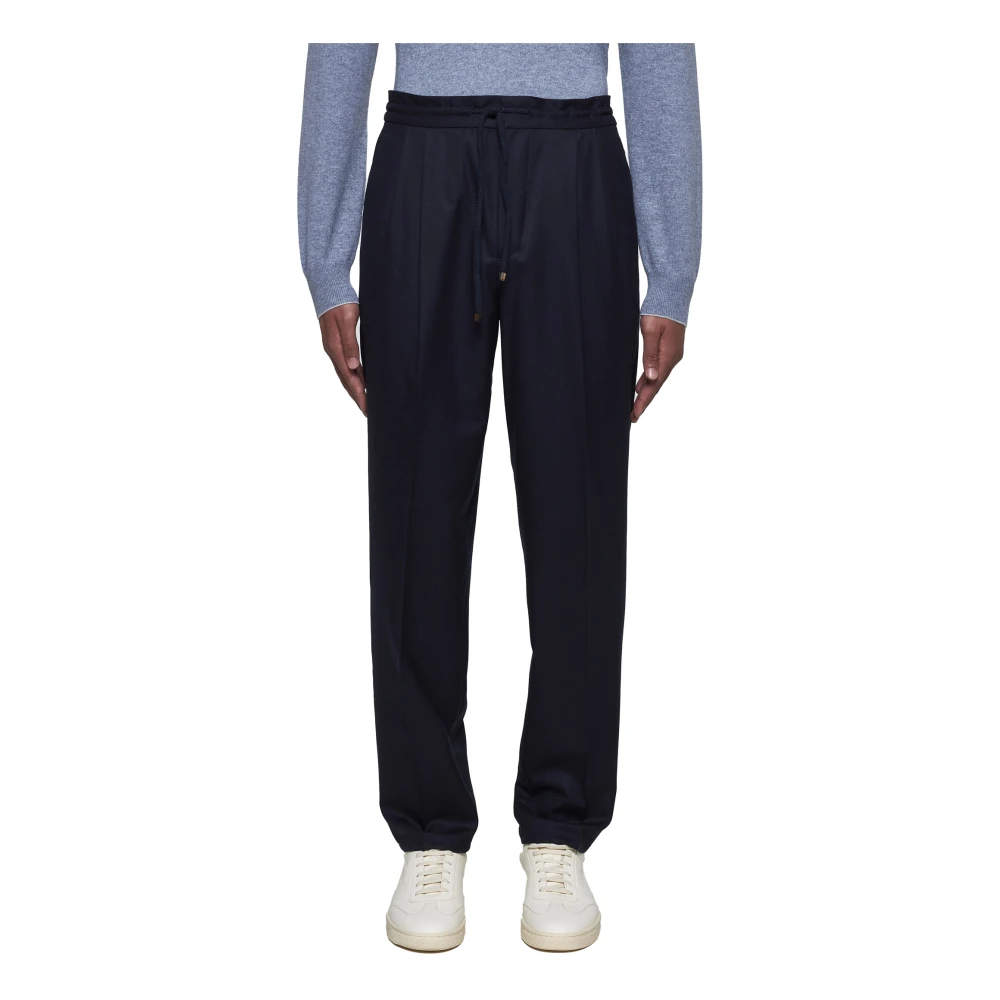 BRUNELLO CUCINELLI Blauwe Broek Elegante Stijl Blue Heren