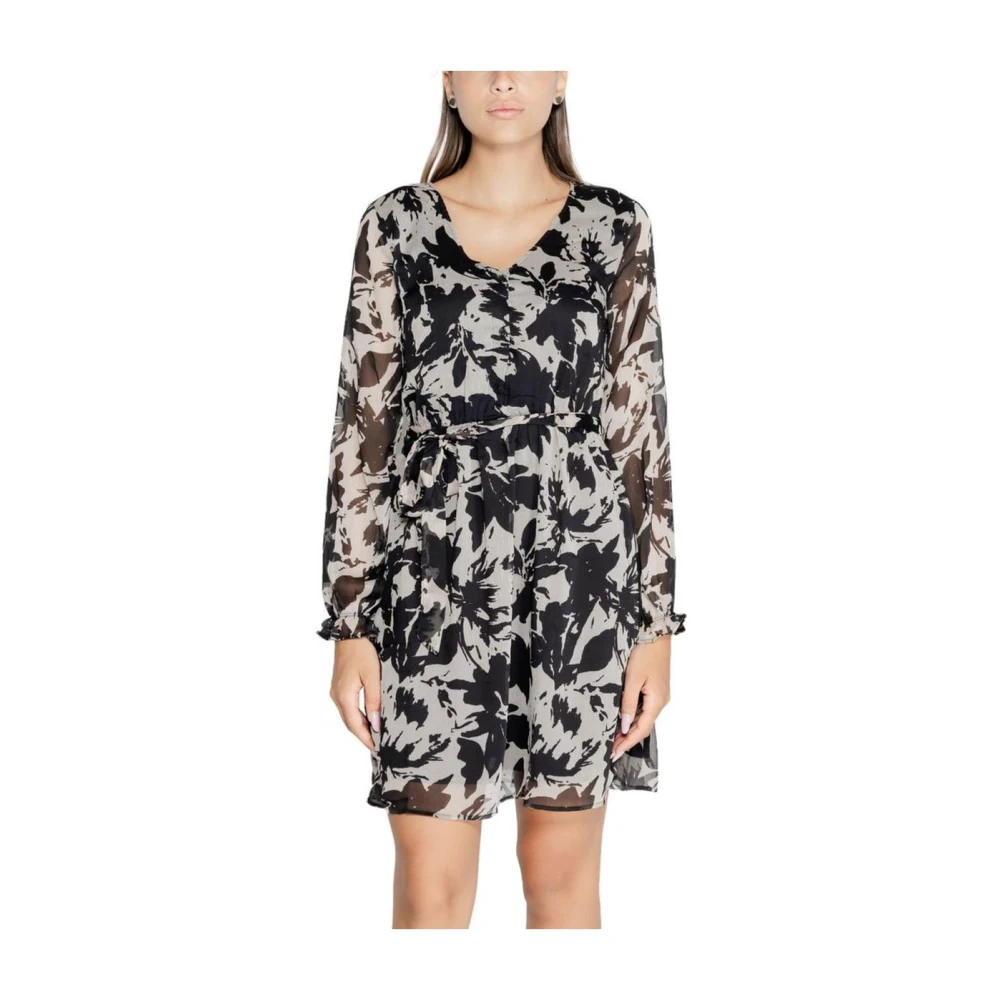 Jacqueline de Yong Bloemenprint Mini Jurk ZwartBeige Multicolor Dames