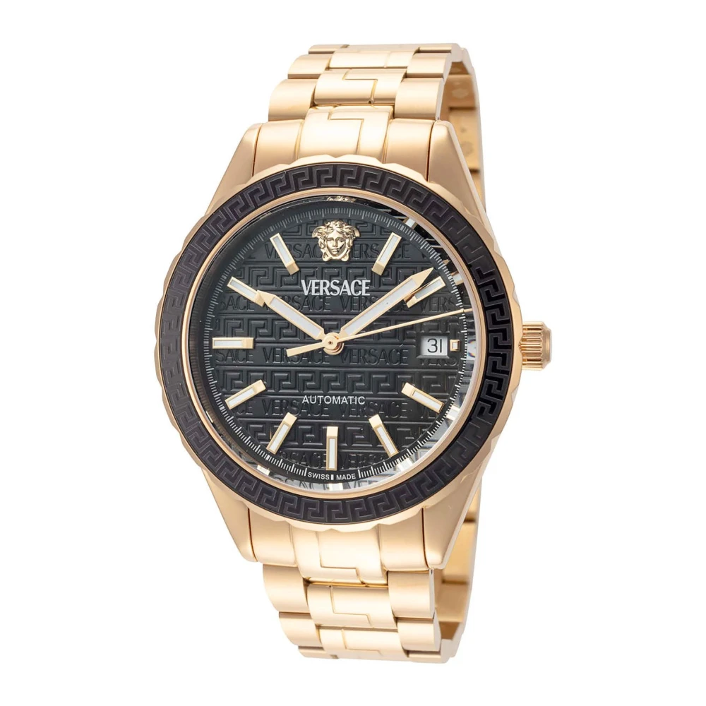 Versace Men's Yellow Automatic Leather Strap Watch