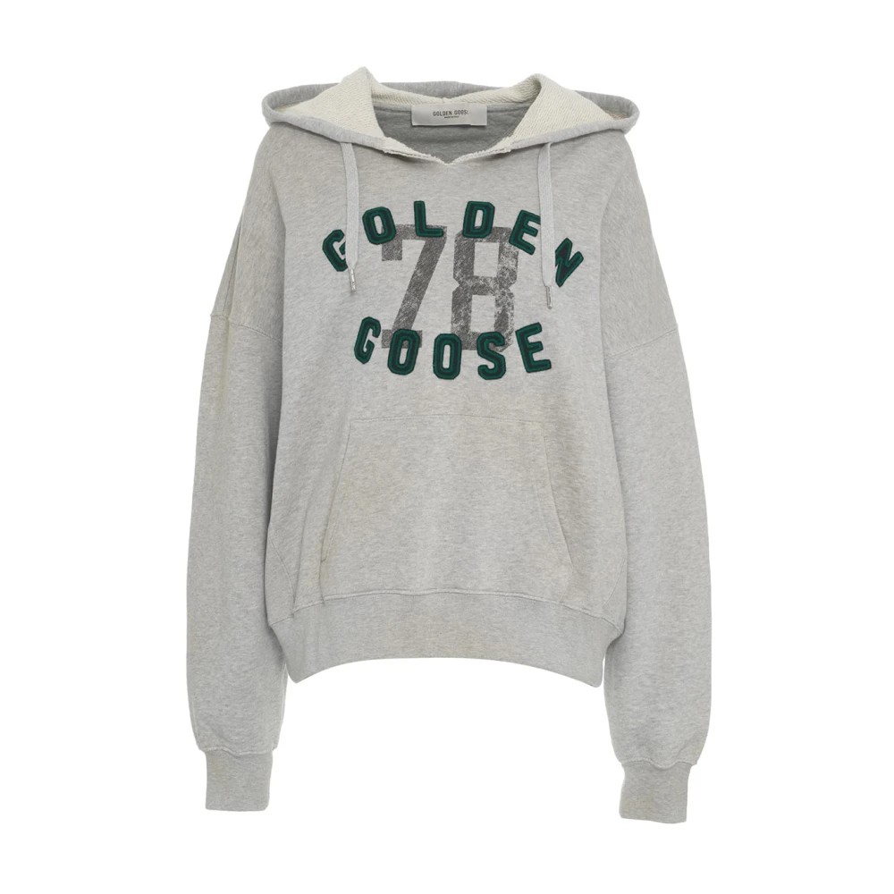Golden Goose Grijze Sweatshirt met V-Hals en Kangoeroezak Gray Dames