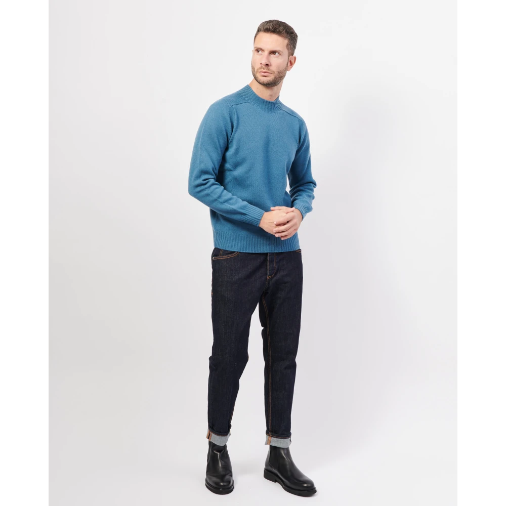 Gran Sasso Blauwe Alpaca Cashmere Trui Blue Heren