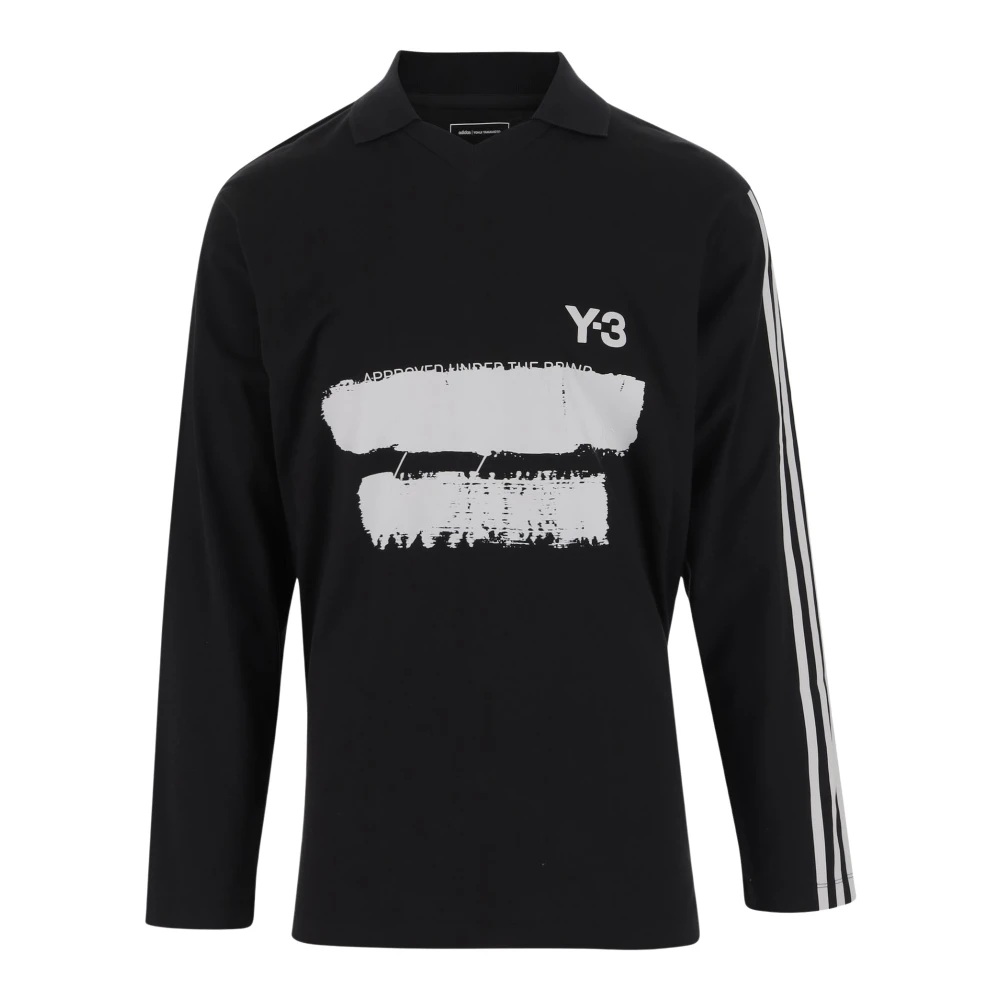 Y-3 Zwarte trui met grafisch logoprint Black Heren
