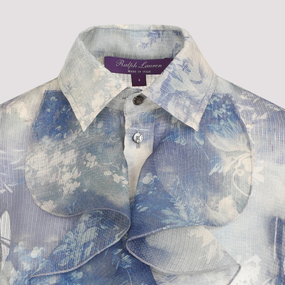 Ralph Lauren Blauwe Parel Multi Gedrukt Shirt Multicolor Dames