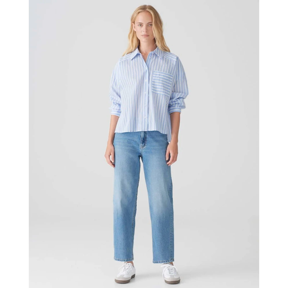 Opus Blouse met lange mouwen en Fokia Blue Dames