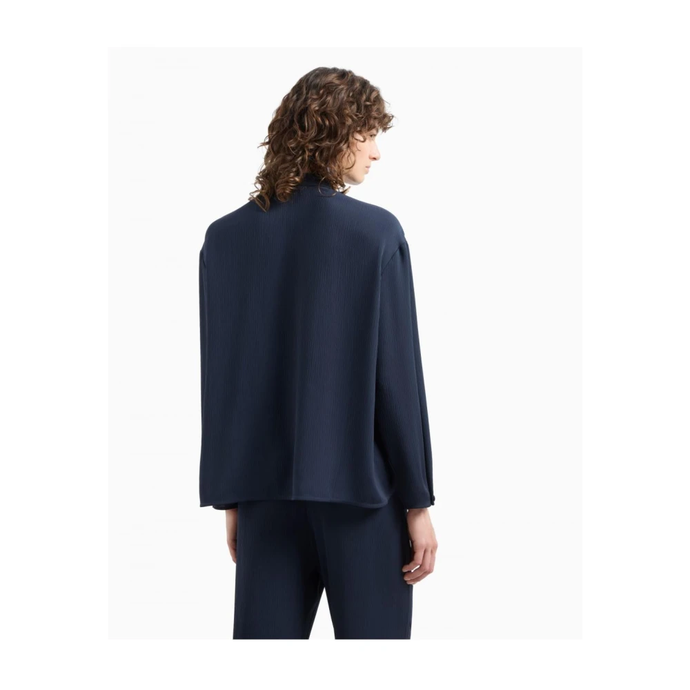 Emporio Armani Polyester Overhemden Blue Dames