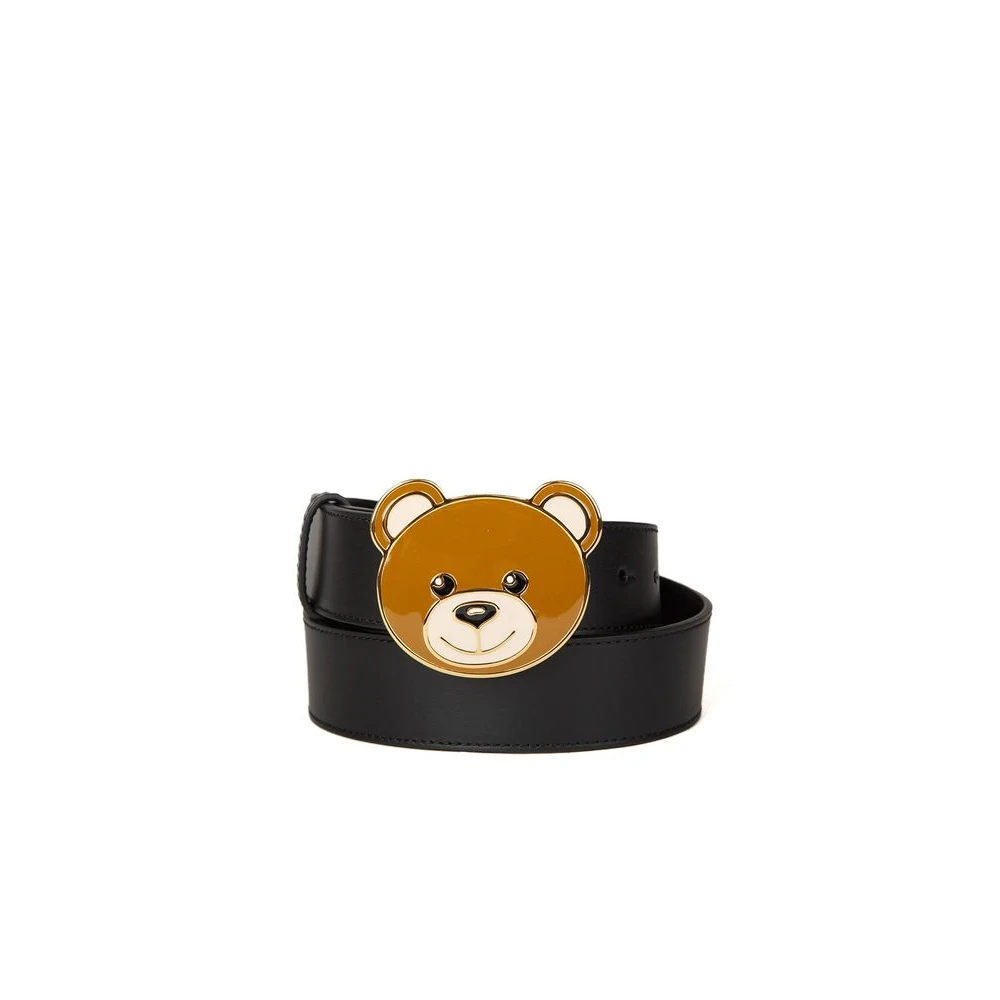 Moschino Black Belts, Female, M, Belt In Leather With Logo