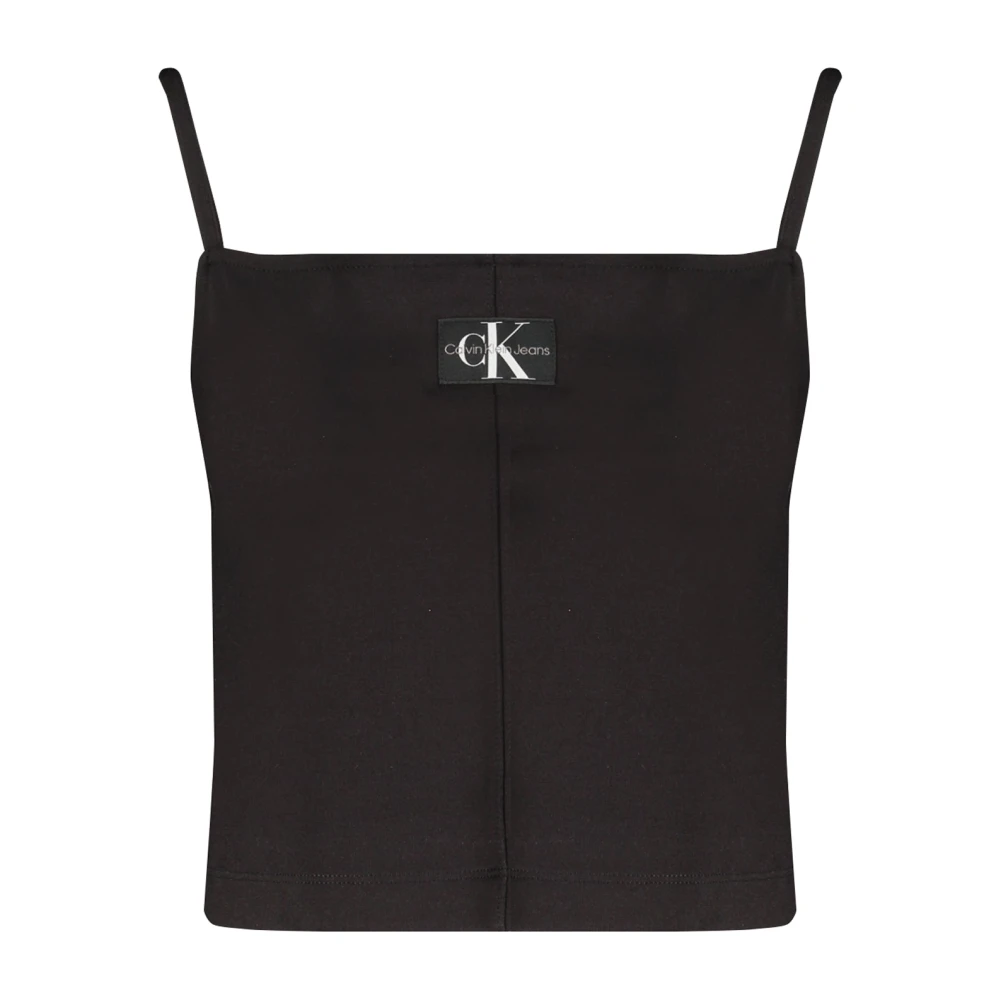 Calvin Klein Zwarte Top met Dunne Bandjes Black Dames