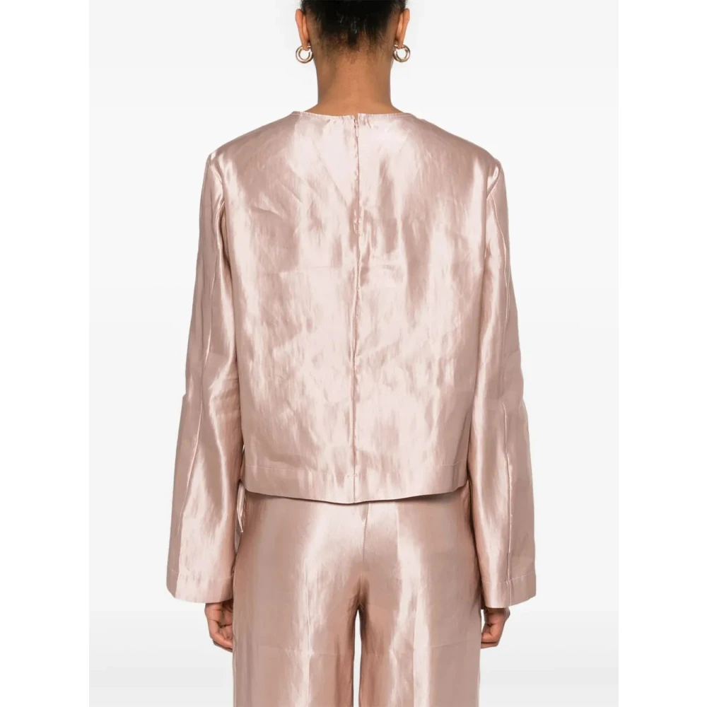 Loulou Studio Casual Ronde Hals Blouse Pink Dames