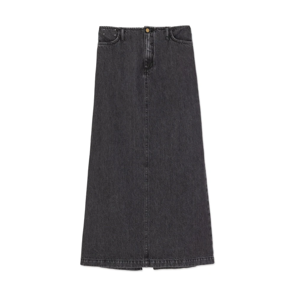 Alysi Lange grijze denim rok Gray Dames