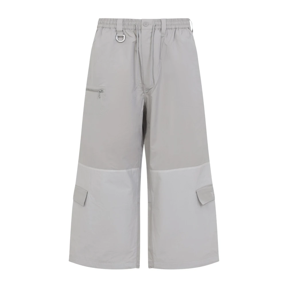 Y-3 Men's Gray Wide Trousers, Xl, Ks5120 Cropped Straight Leg Trousers