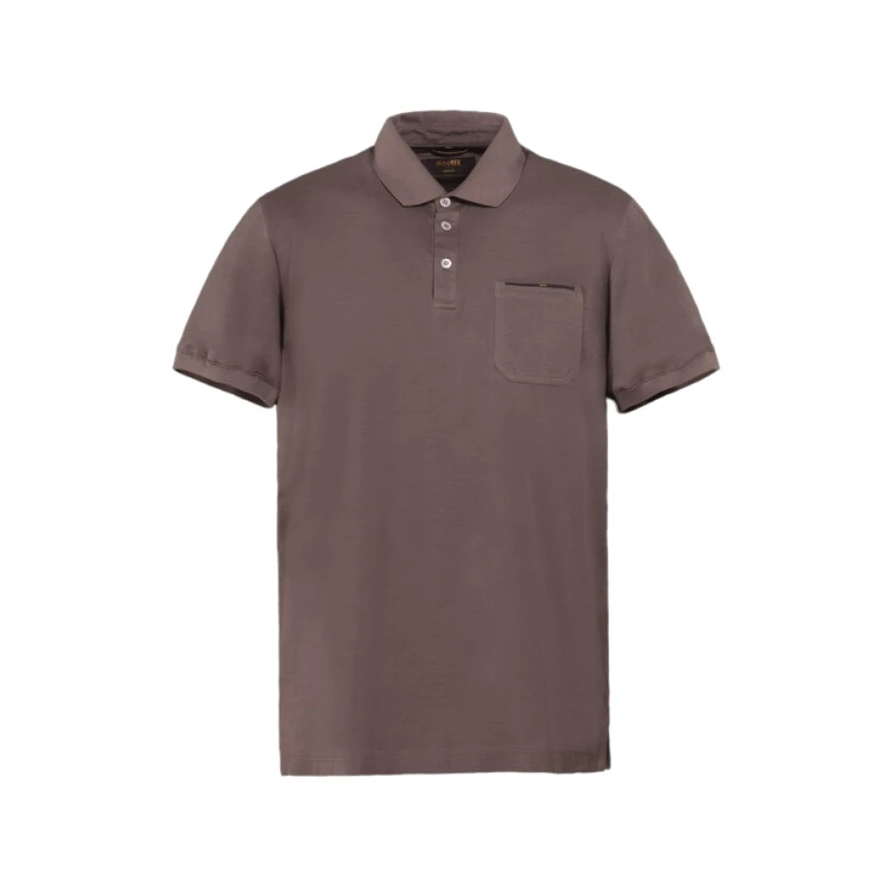 Moorer Micropiqué Polo Shirt Fris en Lichtgewicht Brown Heren