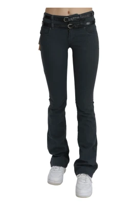 Svarta Slim Flared Denim Jeans