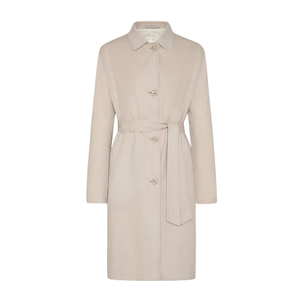 Kiton Kasjmier Mantel met Paremoer Knopen Beige Dames