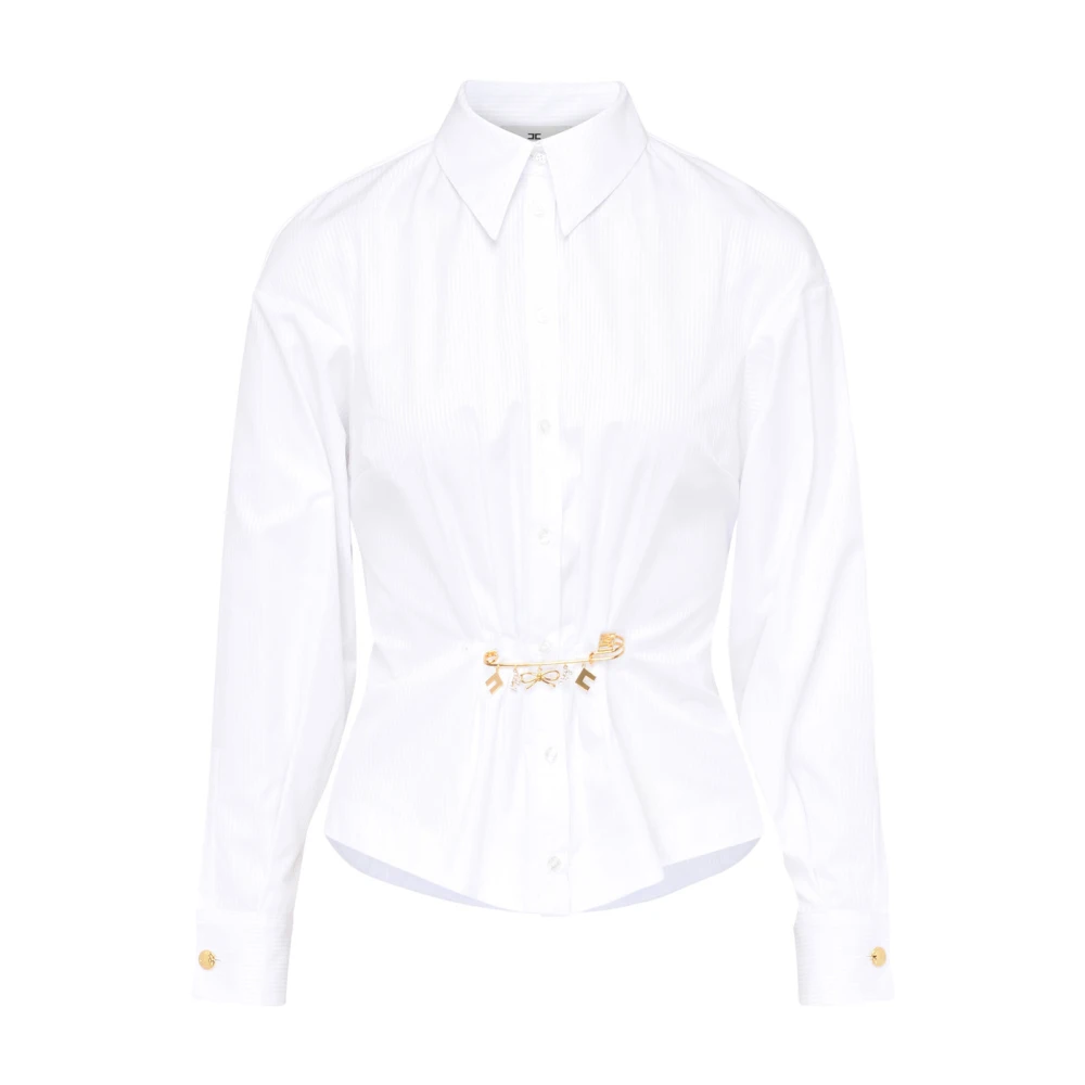 Elisabetta Franchi Witte Blouse EF Bianca White Dames