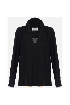 Viskos Georgette Blus med Skärp