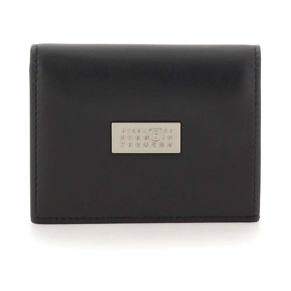 Mm6 Maison Margiela Unisex Black Wallets & Cardholders, One Size, Leather Wallet