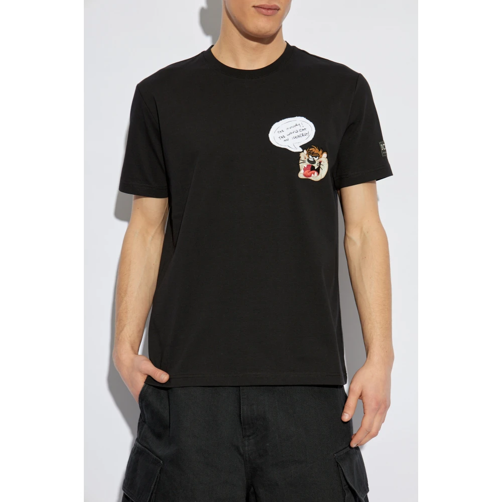 Iceberg T-shirt met patches Black Heren