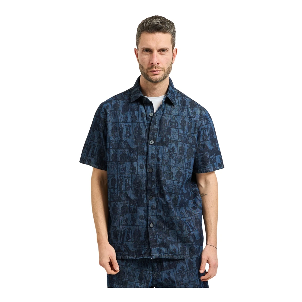 Armani Exchange Hombre Azul Camisas, Talla: M