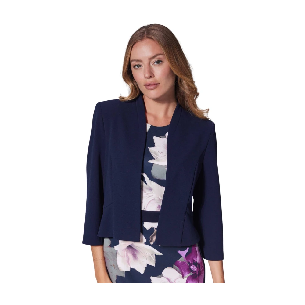 Swing Getailleerde Jersey Crepe Jas Blue Dames