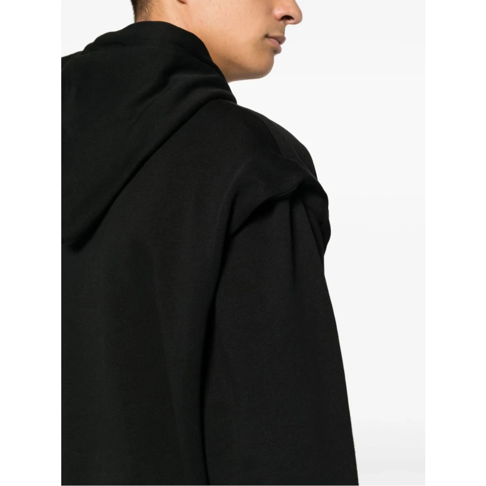 Heliot Emil Outline Logo Hoodie Sweatshirts Black Heren