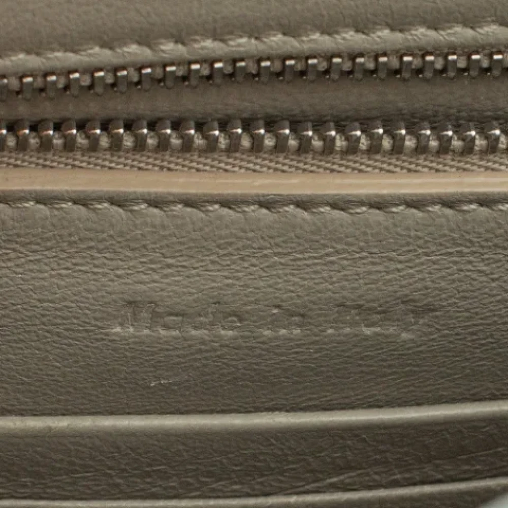 Celine Vintage Pre-owned Leather celine-bags Gray Dames